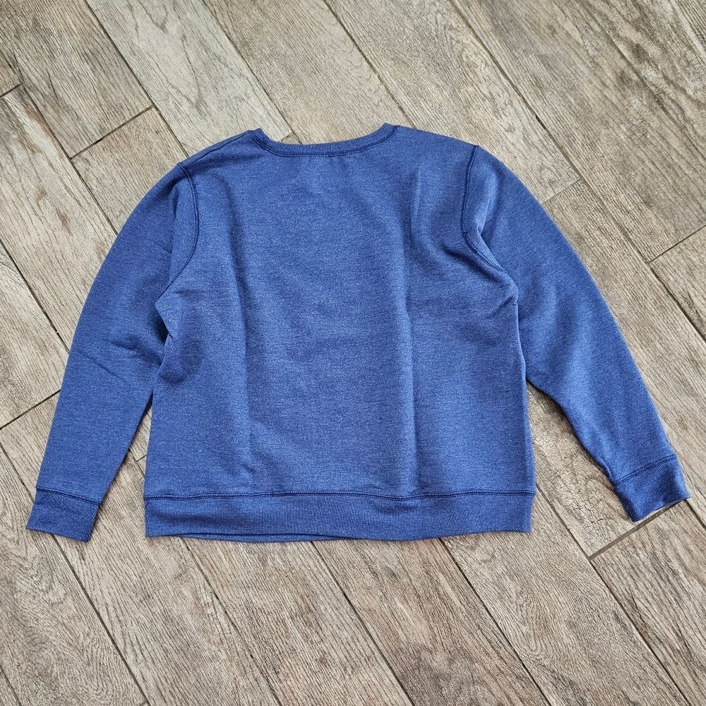 Hanes Soft Sweats Heathered Blue Long Sleeve Crew Neck Sweatshirt Size L - Picture 8 of 8